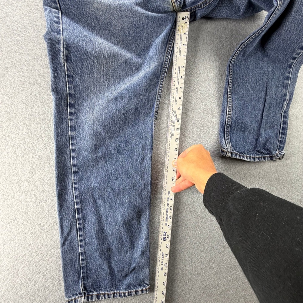 Levis 505 Regular Fit Jeans Mens 35x28 Medium Wash Blue Denim Straight Leg USA - Picture 10 of 12